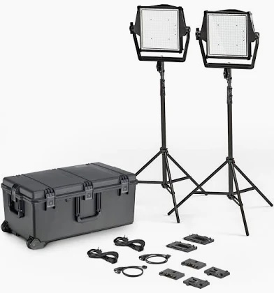 LED soft panel lighting kit with flight case